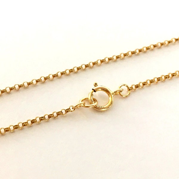 60 cm 14K Gold Filled Rolo Necklace / 23.6 Inch Long Fine 1,1 mm Chain for Women / with Spring Ring or Lobster / Delicate Layered Layering