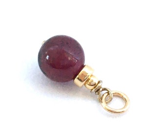 Ruby & Gold Filled Add On Charm / Tiny 5,5-6 mm Natural Ruby Bead / July Birthstone / DIY Jewelry Making / Chain Bracelet Hoop