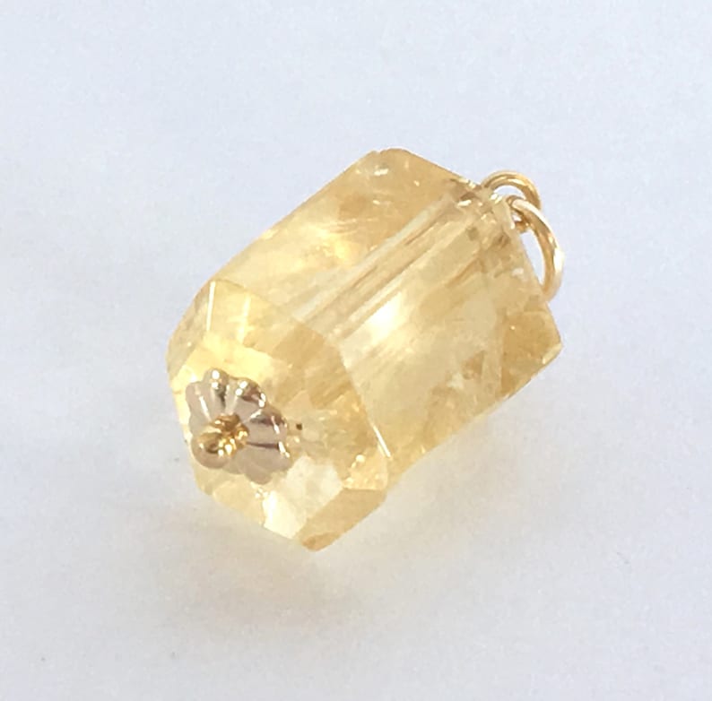 Citrine Crystal /& Gold Filled Pendant Natural 11x10x8 mm Yellow Citrine November Birthstone DIY Jewelry Making Supply Chain Necklace