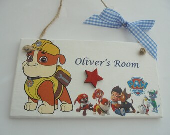 Paw Patrol Door Sign Dog door sign Girl Door Sign Paw Patrol Welcome Sign Paw Patrol Door Hanger,Paw Patrol Birthday
