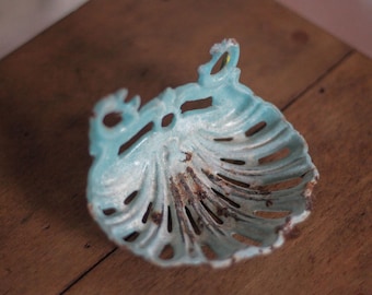 Portasapone vintage, portasapone vintage, conchiglia, ghisa smaltata, bagno, cucina, campagna, a parete, portasapone, conchiglia