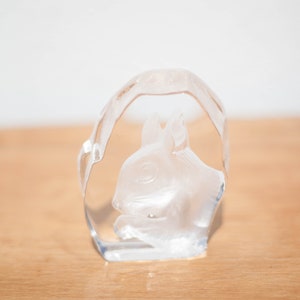 Przycisk do papieru wiewiórki, przycisk do papieru Cristal d&#39;Arques, biuro, szkło kryształowe, przycisk do papieru, kolekcja, szkło artystyczne, wiewiórka, lata 80-te