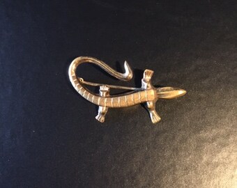 Vintage broche, dierenbroche, hagedisbroche, kostuumsieraden, cadeau