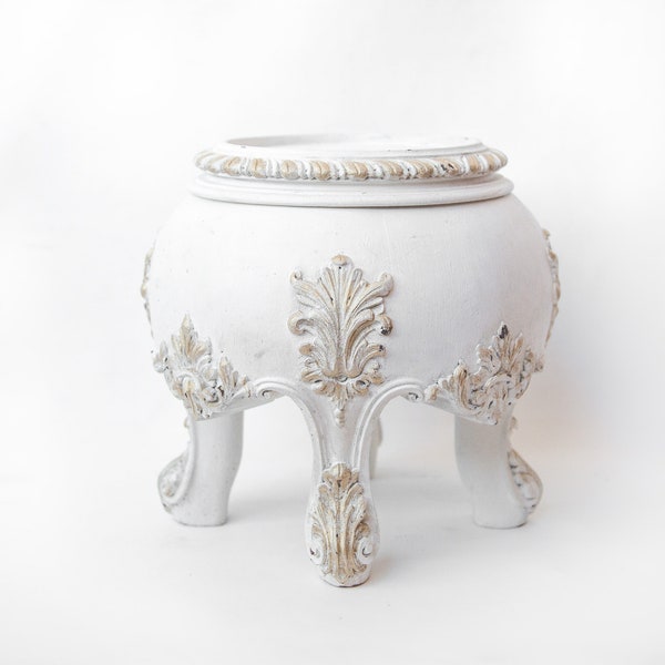 Tabouret bois, sellette vintage, Louis XV style,support vase, pied pour vase, présentoir vase, tabouret fleur, présentoir bois, pedestal