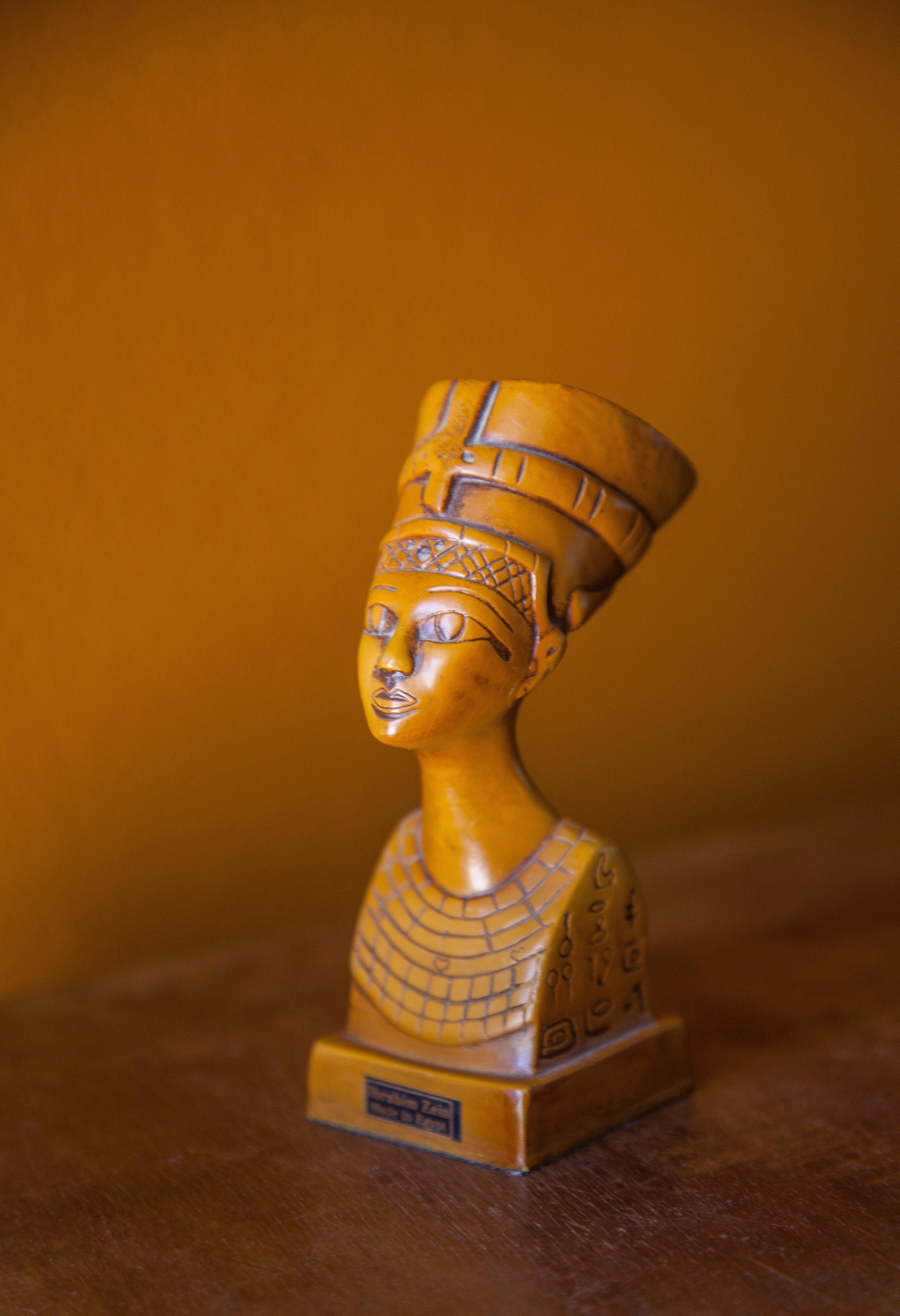 Buste De Néfertiti Statue Métal 10.5 Cm Style Antique