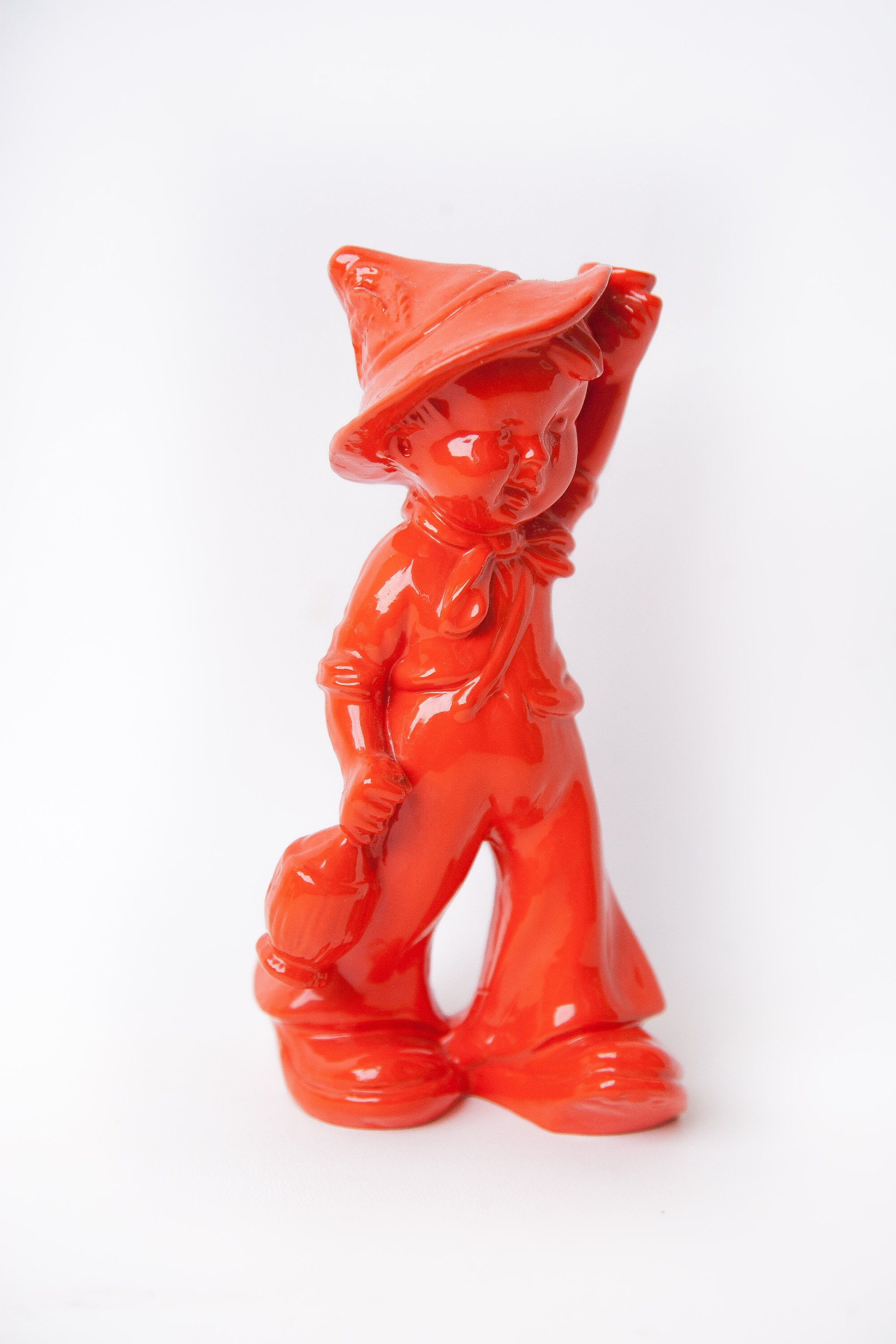 Vintage Statue Resin Statue Orange Statue Figurine Statue Etsy