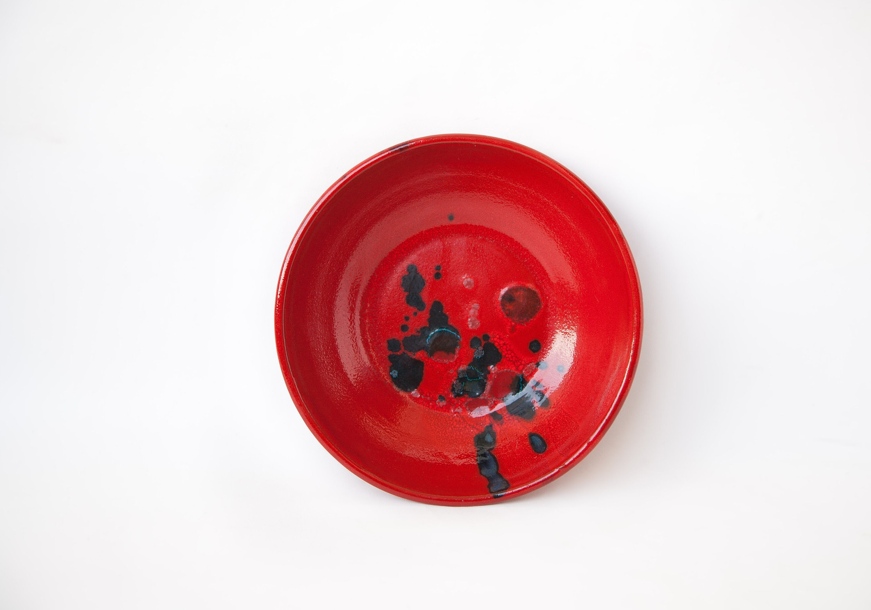 Poterie Vintage, Assiette Creuse, Rouge, Moderniste, Poterie Portugaise, Décoration Intérieur, Home 