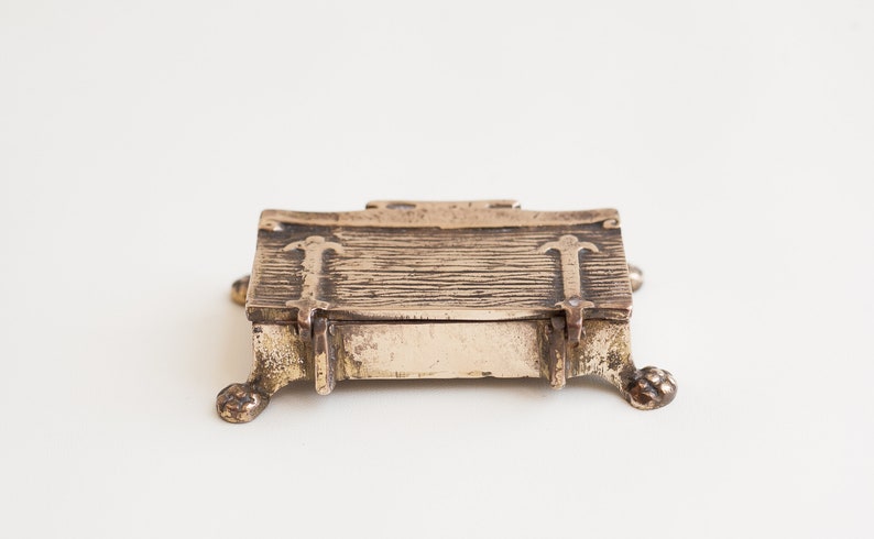 brass matches treasure Jewelry vintage storage jewelry box jewelry display box treasure chest box stamps jewel box brass