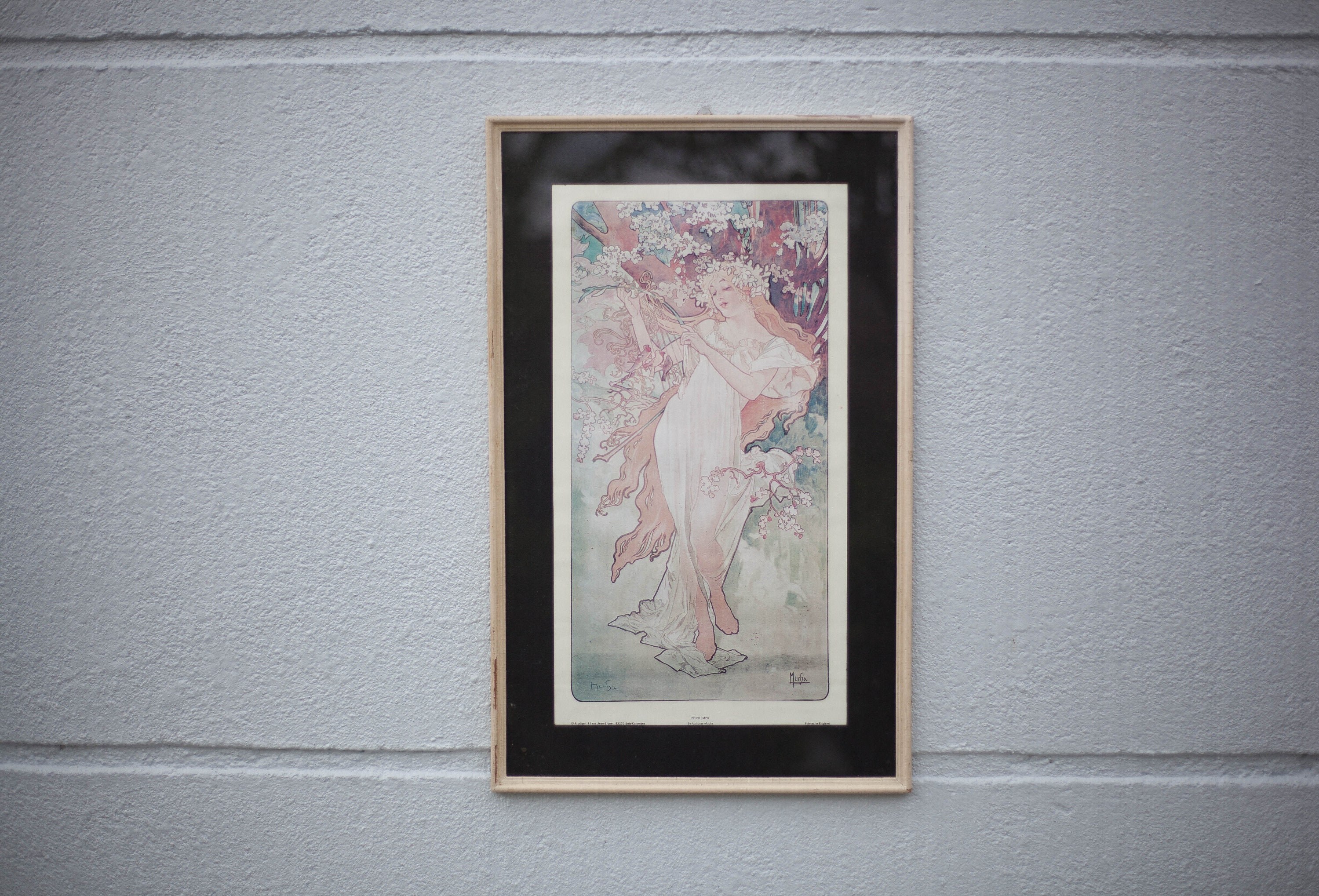 Tableau Vintage, Cadre Mural, Impression Femme Art Nouveau, Mucha, Saison Printemps, Décoration Inté