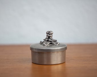 Tin box, round tin box, ring box, decorative box with 2 angels, putti, jewelry box, jewel box, ring box