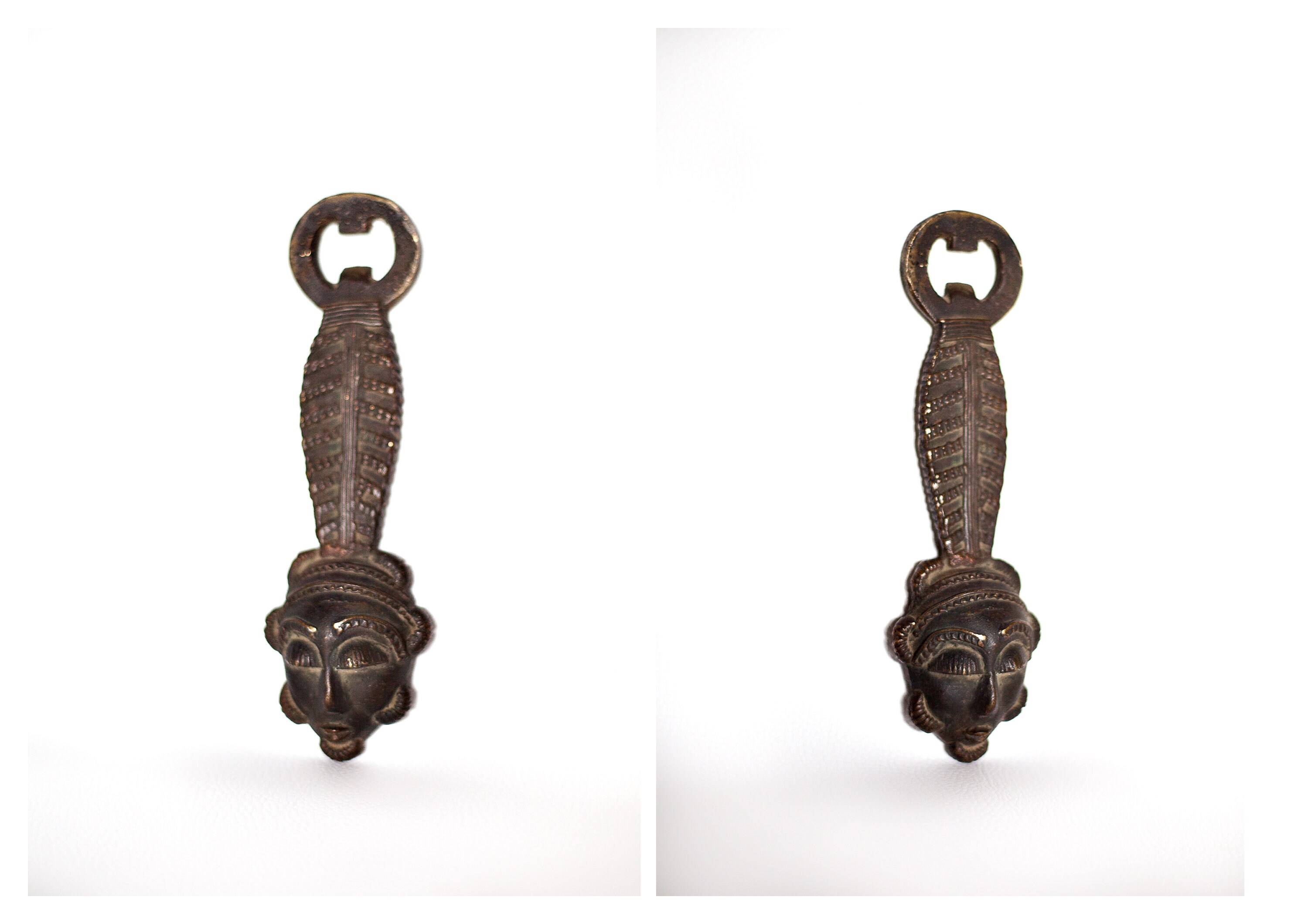 Ouvre Bouteille Bronze, Décapsuleur, Masque Africain Ethnique, Cuisine, Collection, Bottle Opener