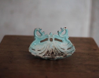 Portasapone vintage, portasapone vintage, conchiglia, ghisa smaltata, bagno, cucina, campagna, a parete, portasapone, conchiglia