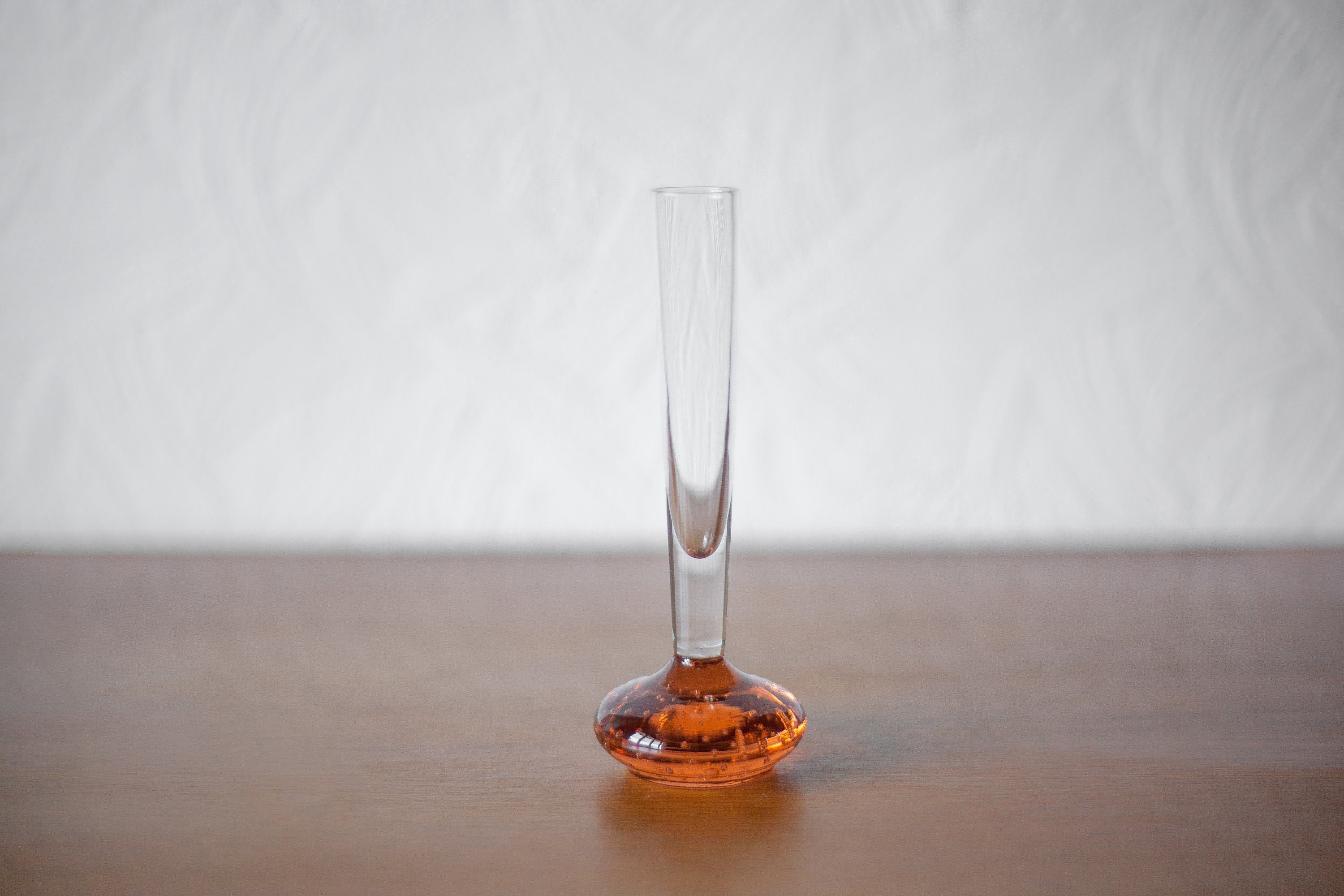 Vase Vintage, Soliflore, Vase Décoratif, Verre Rose Bulle, Col Long, Collection, Cadeau