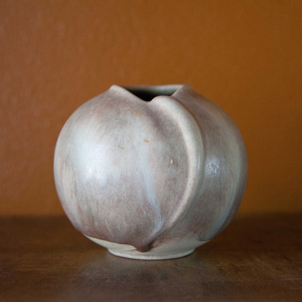 Small vintage ball vase, ceramic vase, interior decoration, pottery, home decor