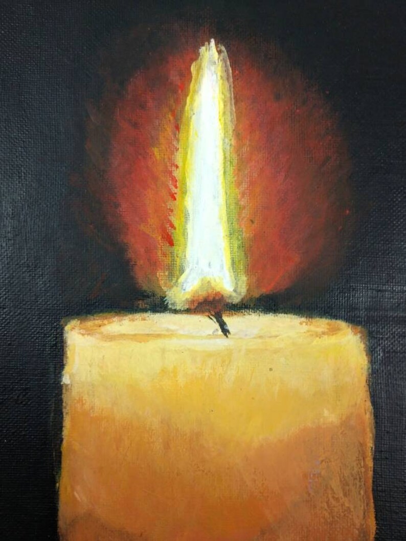 Acrylic candle painting candle art home decor bright colors | Etsy