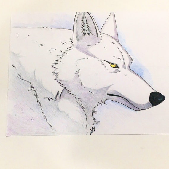 Lluvia de lobos anime dibujo a lápiz de color anime lobo - Etsy México