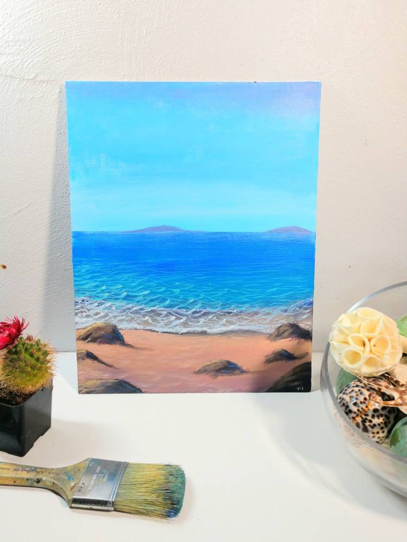 Arte Costero Paisaje Costero Paisaje Costero Pintura Costera Etsy