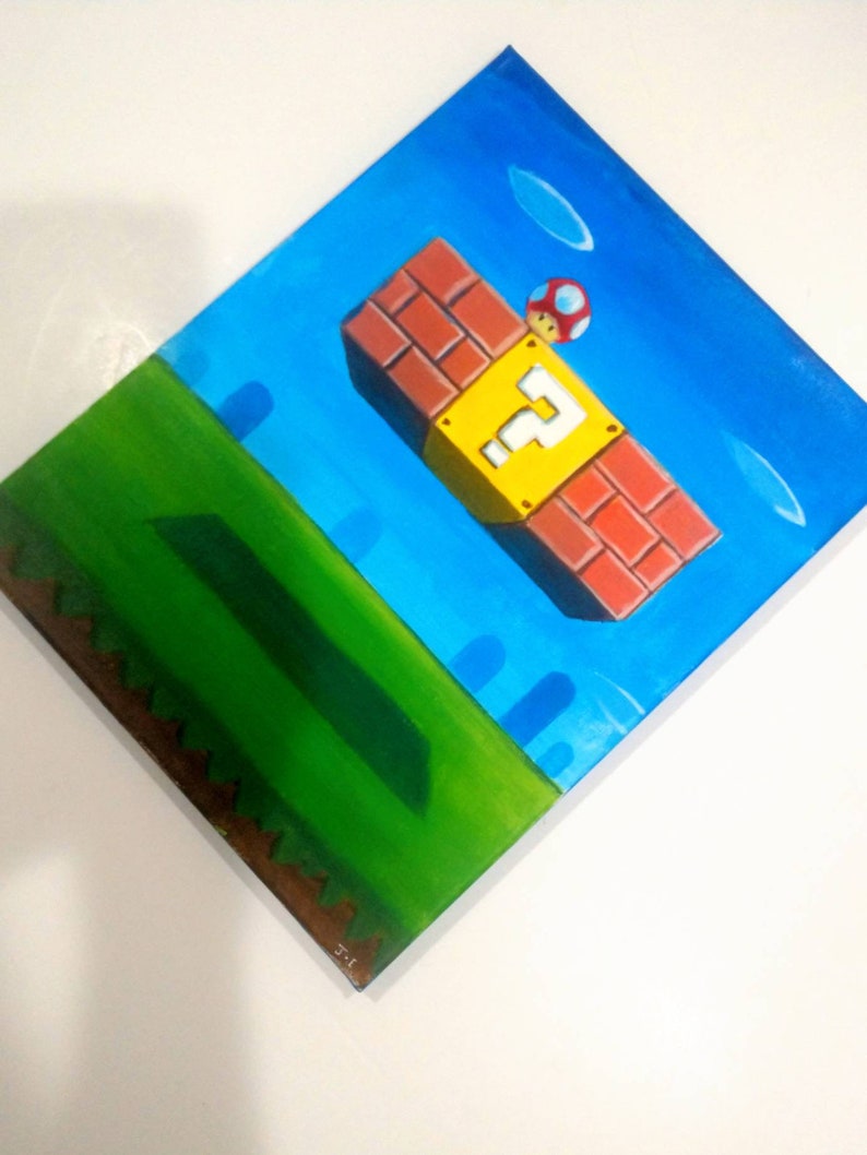 Acrylic Mario painting gaming art gamming decor Nintendo Etsy