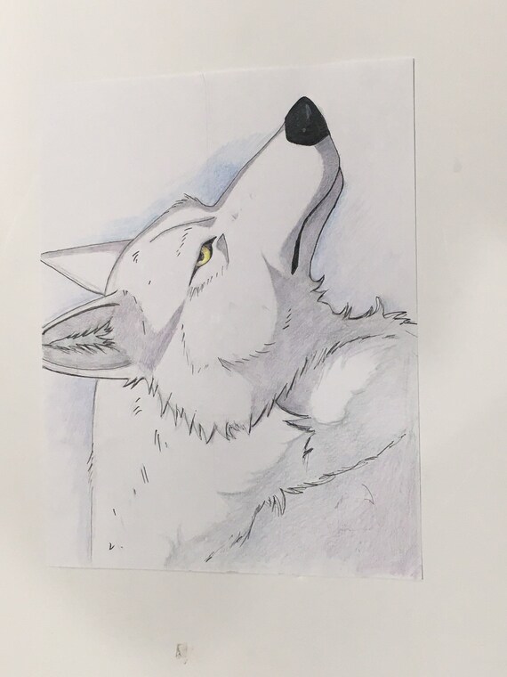 Lluvia de lobos anime dibujo a lápiz de color anime lobo - Etsy España