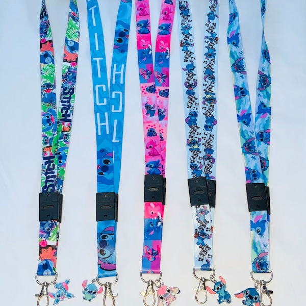 Inspired By STITCH Lanyard With 3 Safety Clasps And CHARM