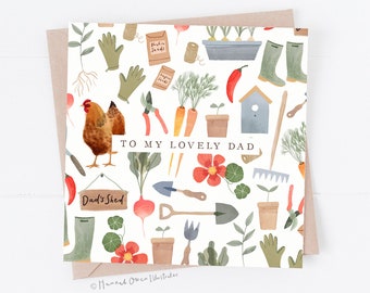 Gardening Birthday card| Luxury gardening card | Lovely Dad card | gardening card for dad| Garden birthday card| Dad's shed card|dads garden