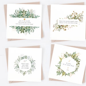 Illustrated watercolour Christmas cards | Botanical Christmas cards | Christian Christmas cards  | Bible verse Christmas cards | xmas cards