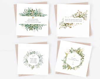 Illustrated watercolour Christmas cards | Botanical Christmas cards | Christian Christmas cards  | Bible verse Christmas cards | xmas cards