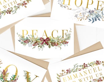 Christian Christmas cards | Botanical Christmas cards | Illustrated watercolour Christmas cards| Bible verse Christmas cards | xmas cards