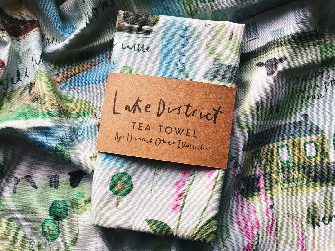 Lake District Map Tea Towel Lake District Gift the Lakes Wedding