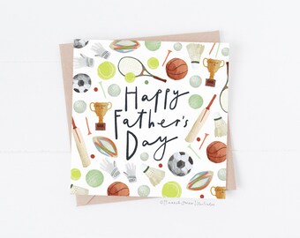 Sports Father's day card| Luxury Father's card | Sports mad Dad card | football card for dad| golf father's card|grandad fathers day|top dad