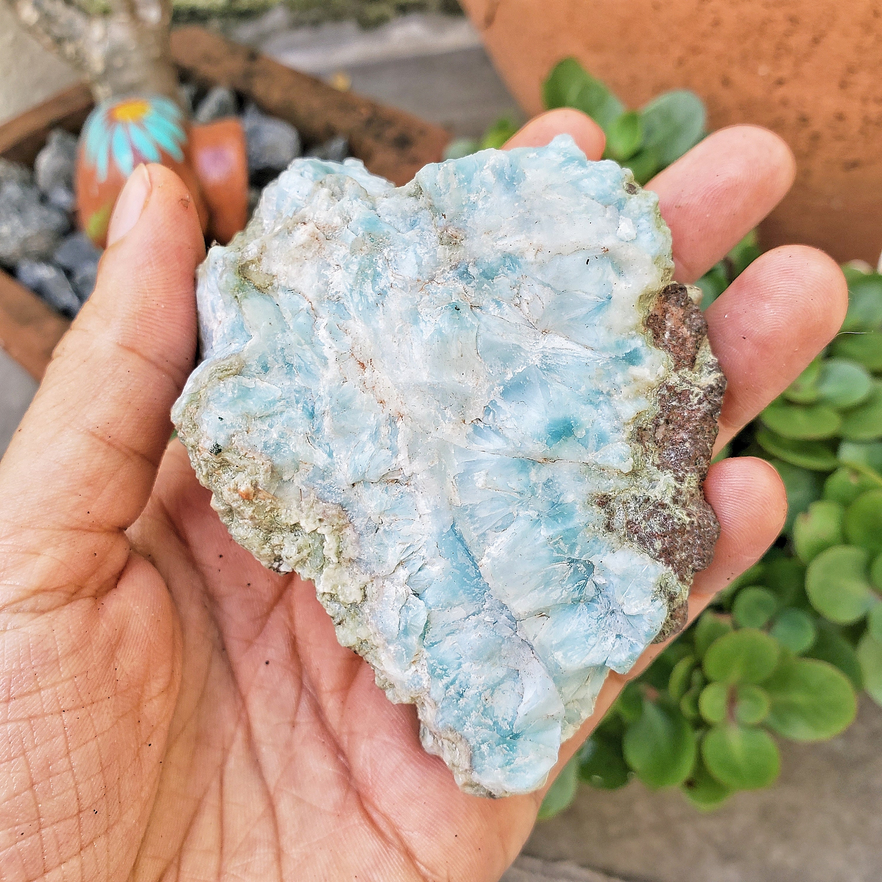 236g ROUGH LARIMAR STONE Raw Larimar Larimar Crystal Geode Etsy