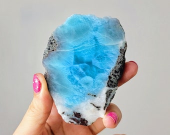 159g AAA Larimar Rough Gemstone Sent Direct From Mine, Larimar Rock, Semi Polished Larimar Stone, Super Blue Larimar From Dominican Republic