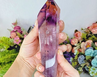 343g INCREDIBLE Amethyst Wand With Inclusions, Phantom Amethyst, Crystal Wand, Mineral Specimen, Healing Crystals And Stones, Rare Crystals