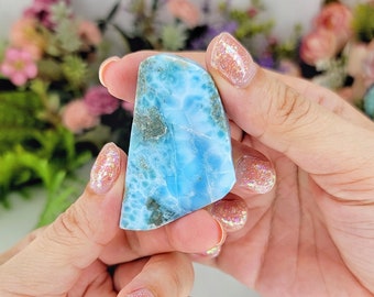40g A+ Grade Raw Blue Natural Larimar Stone, Rough Crystal Stone, Dominican Larimar Gemstone, Raw Turquoise Color, Lapidary Mineral Specimen