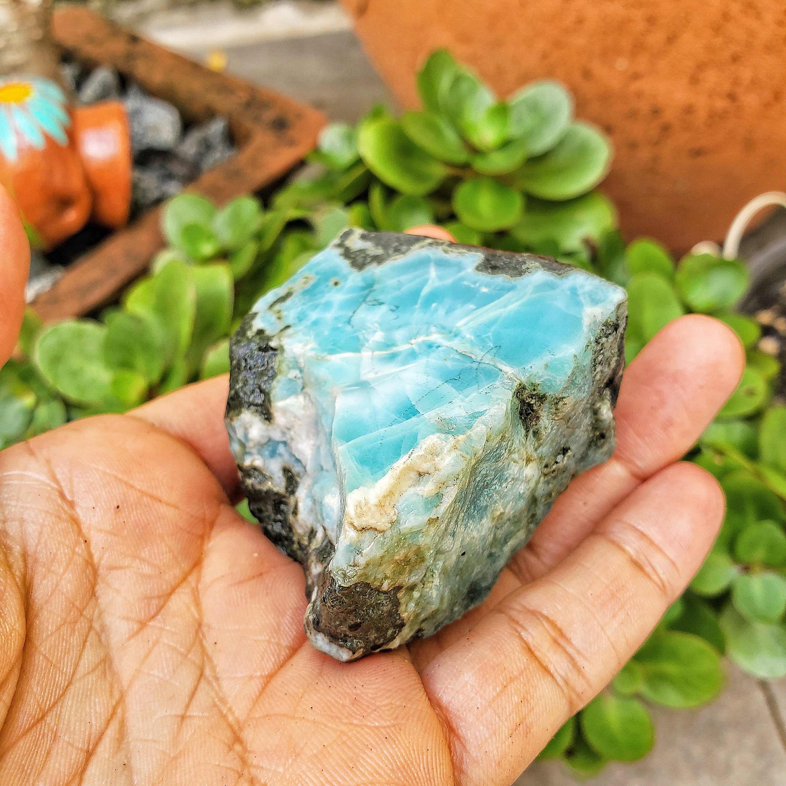 180g TOP LARIMAR STONE Raw Larimar Rough Larimar Raw Etsy