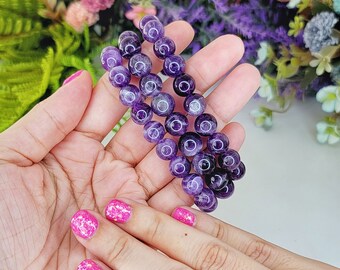 Amethyst Bracelet, Stress Relief Bracelet, Reiki Infused Jewelry, Anxiety Bracelet, Crystal Bracelet, Bead Bracelets, Healing Crystals