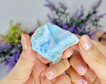 26g Gorgeous Sky Blue Natural Larimar Crystal Slab, Aquamarine Stone, Dominican Republic, Larimar Dtone, Raw Larimar, Reiki, Healing Crystal