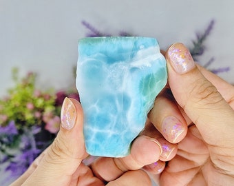 66g Authentic AAA Larimar Stone from Dominican Republic - Stunning Blue Gem for Spiritual Healing