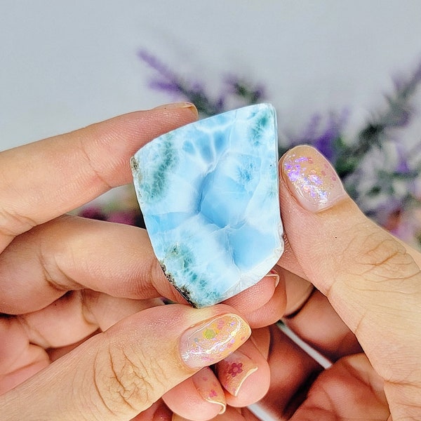 17g A+ Sky Blue Natural Larimar Stone, Raw Crystals, Reiki, Larimar Slab, Crystal Shop, Zen, Peace, Protection Amulet, Dominican Larimar