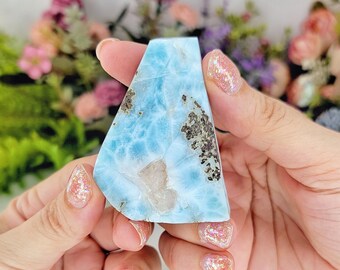 68g AAAA+ Beach Like Natural Larimar Slab, Ethically Sourced Crystals, Healing Crystals And Stones, Crystals For Empaths, Loose Gem Stone