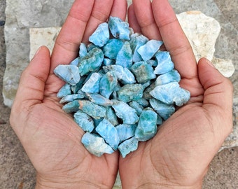 Larimar Chips, Larimar Rough Stone, Larimar Crystal, Rough Larimar, Natural Larimar, Dominican Republic, Healing Crystals, Aquarium Decor