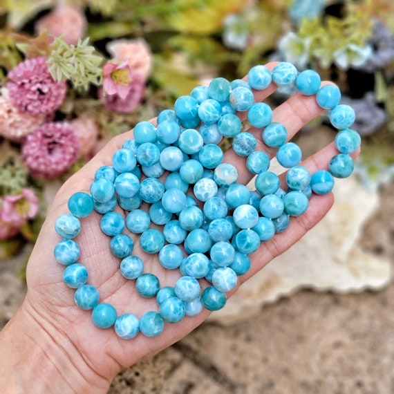 AAA Genuine Larimar Bracelet Larimar Gemstone Bracelet Etsy