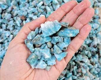 AAA+ Natural Larimar Rough Stones From Dominican Republic, Crystal Chips, Larimar Stone, Crystal Bundle, Jewelry Making, Dominican Republic