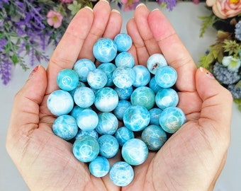 AAA+ GENUINE Larimar Spheres Mixed Sizes, Larimar Stone, Larimar Crystal, Larimar Decor, Crystal Sphere, Larimar AAA, Terrarium Decor