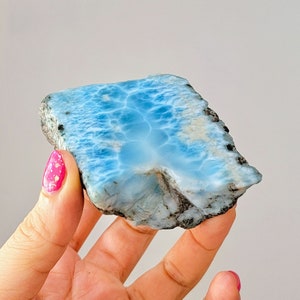 239g High Quality Larimar Stone, Rough Raw Larimar Specimen, Super Blue Crystal, AAA Larimar Rough Gemstone In Matrix Direct From Mine image 3