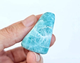 30g Polished Larimar Stone, Healing Stone, Dominican Larimar, AAA Larimar, Meditation Stone, Larimar Palm Stone, Natural Larimar, Crystals