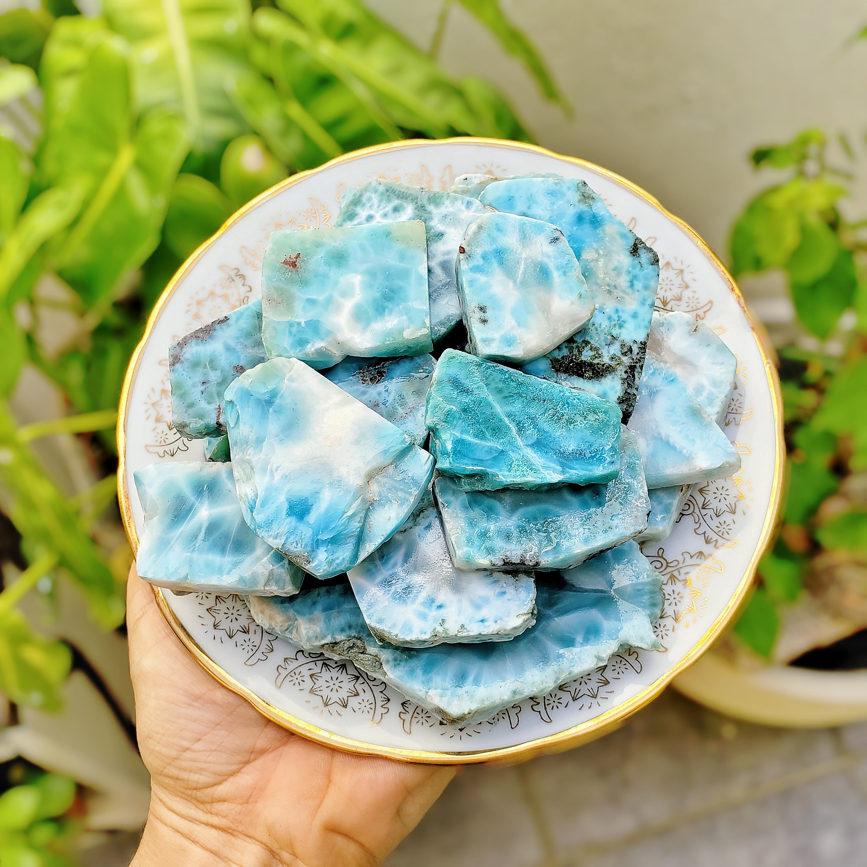 1 KILO LARIMAR SLABS Wholesale Crystals Bulk Crystals Etsy