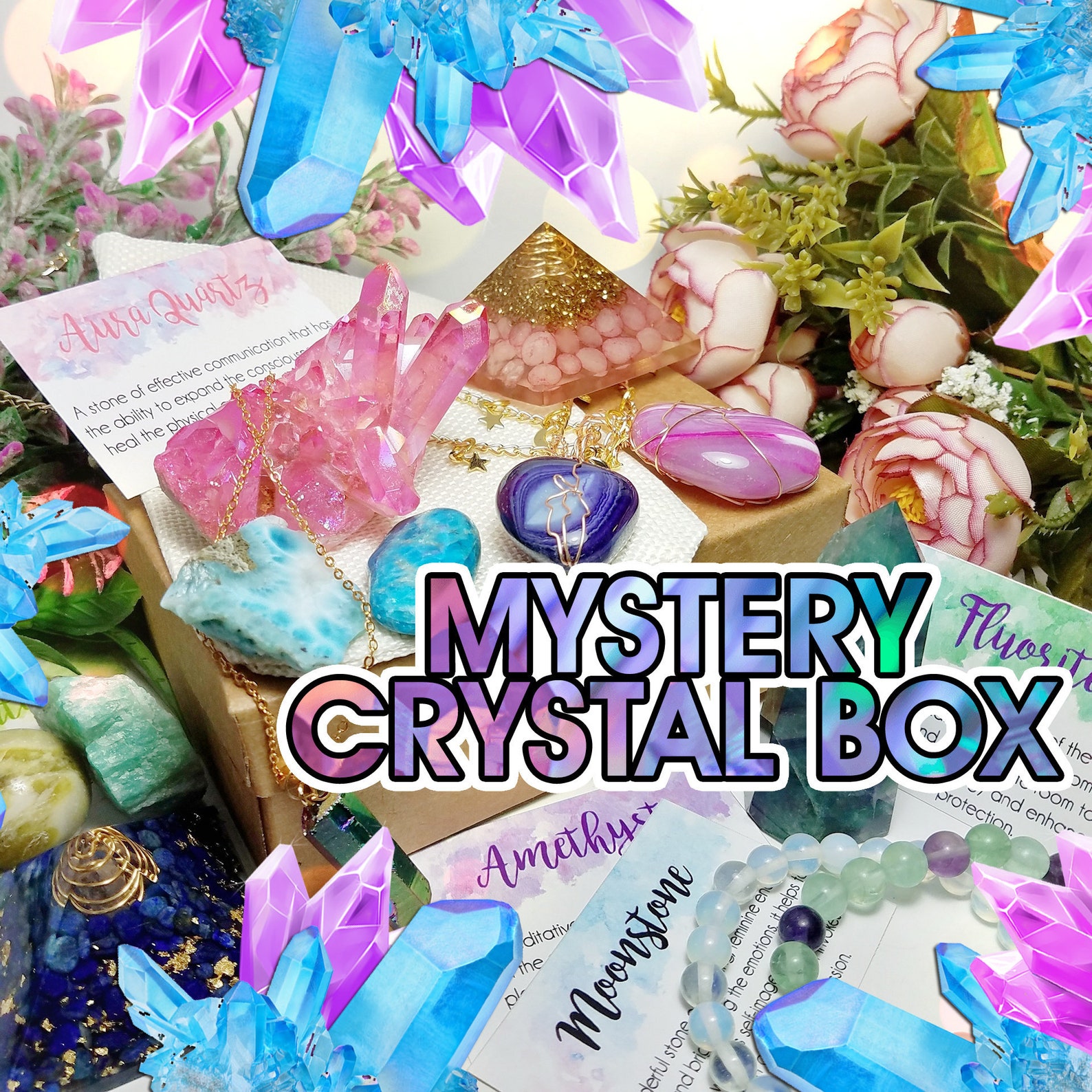 CRYSTAL MYSTERY BOX Crystal Grab Bag Mystery Box Mystery Etsy