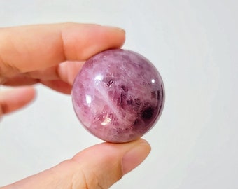 54g Purple Rose Quartz Sphere, Deep Color Lavender Rose Quartz, Mini Crystals, Crystal Ball, Pink Quartz Sphere, Feminine Energy Crystals