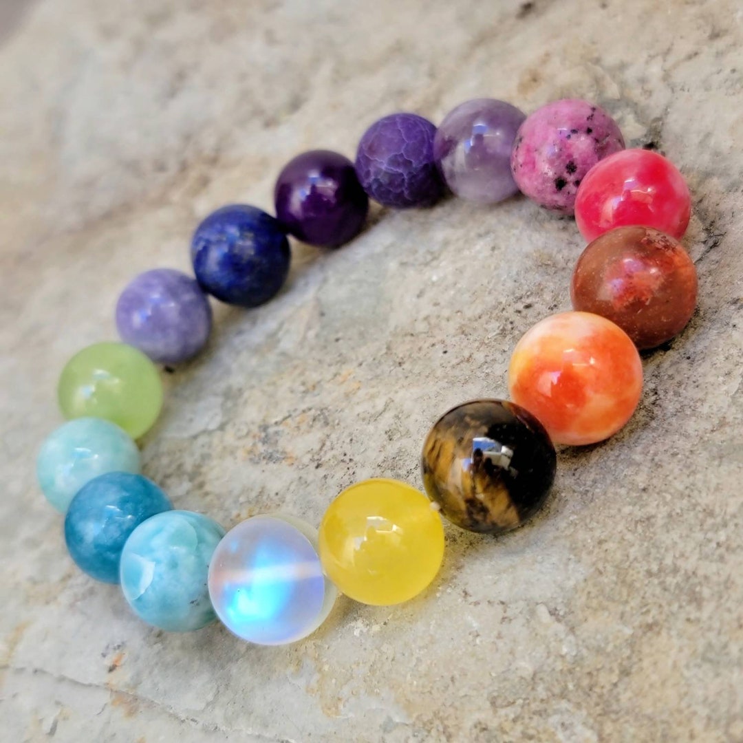 COLOR THERAPY Beaded Bracelet Chakra Gemstone Bracelet - Etsy